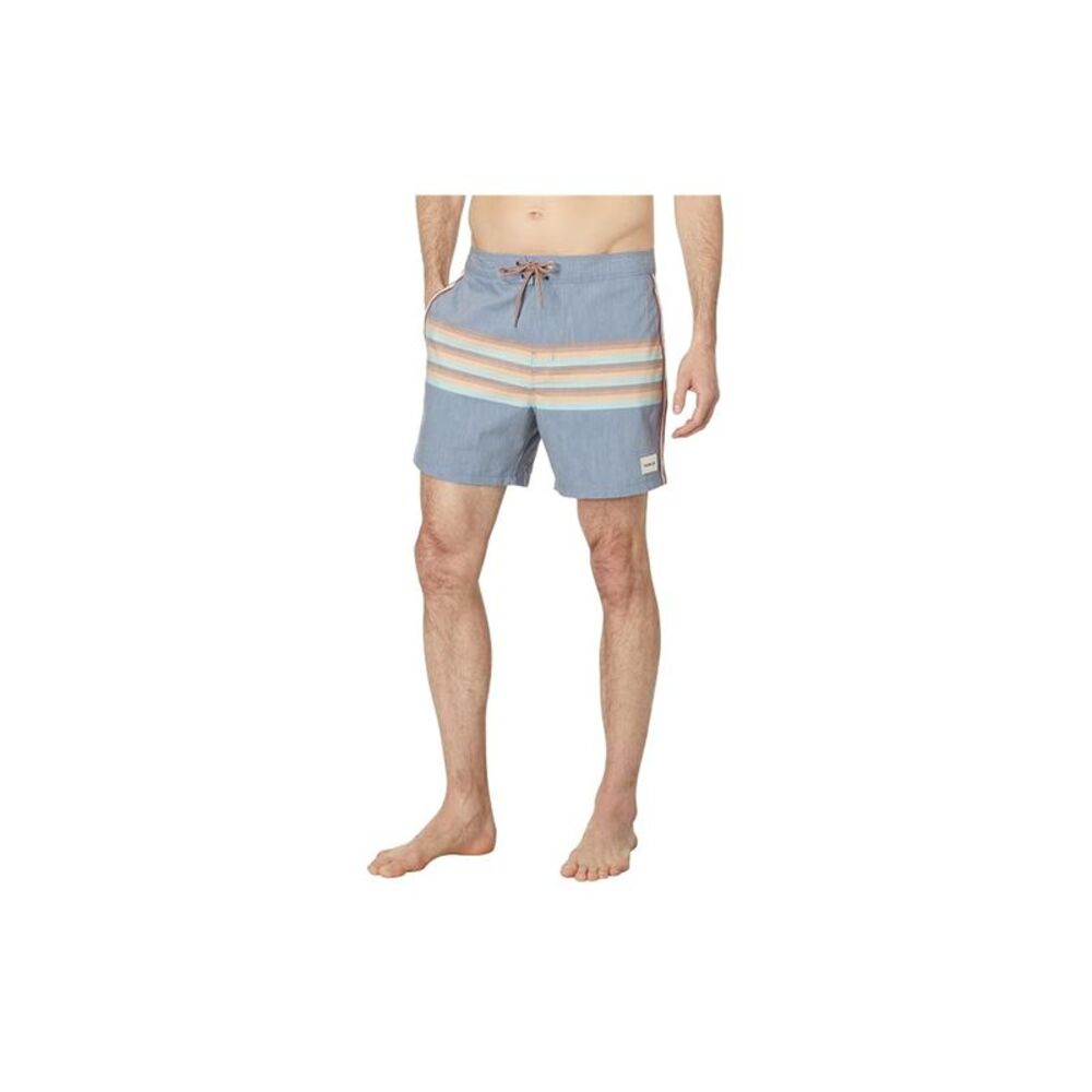 Hurley Mens Striped 16'' Swim Bottom Board Shorts, NWT